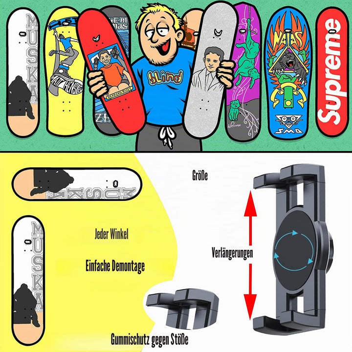 Skateboard-Wandhalterung, 360° drehbare Skateboard-Wandhalterung, schwimmender Display-Aufhänger, ge