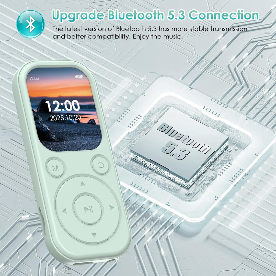 64 GB MP3-Player mit Bluetooth 5.3, tragbarer Musik-Player mit HiFi-Klangqualität und FM-Radio, 300