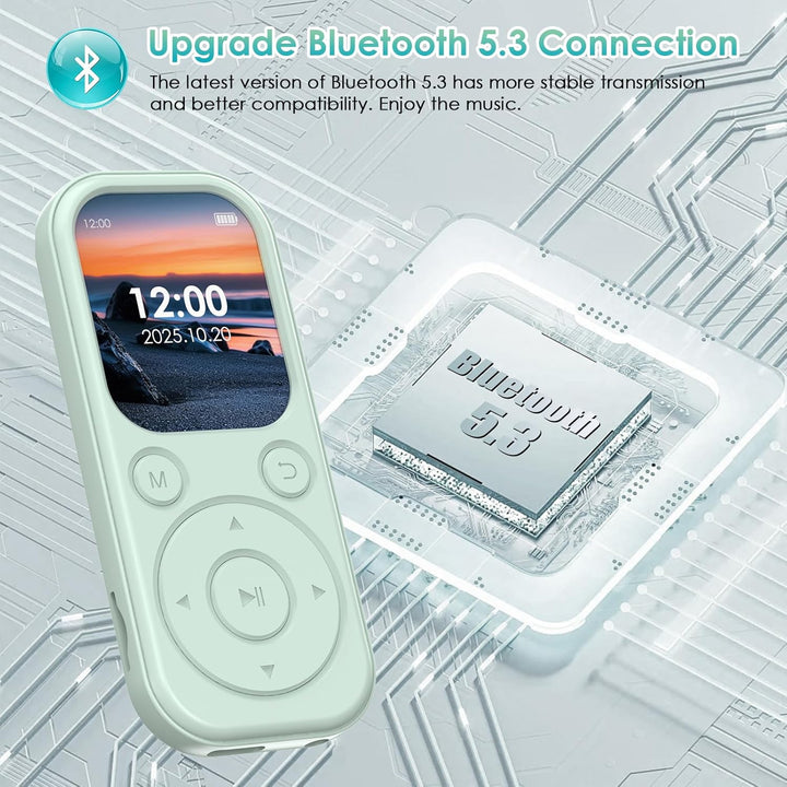 64 GB MP3-Player mit Bluetooth 5.3, tragbarer Musik-Player mit HiFi-Klangqualität und FM-Radio, 300