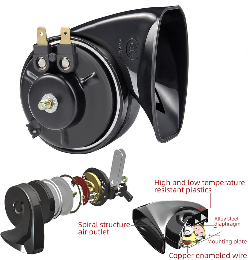 Rupse Hupe Autohupe Laut 120dB Horn Signalhorn für 12v Pkw Lkw Wohnmobile Motorräder Schiffe E-Bikes