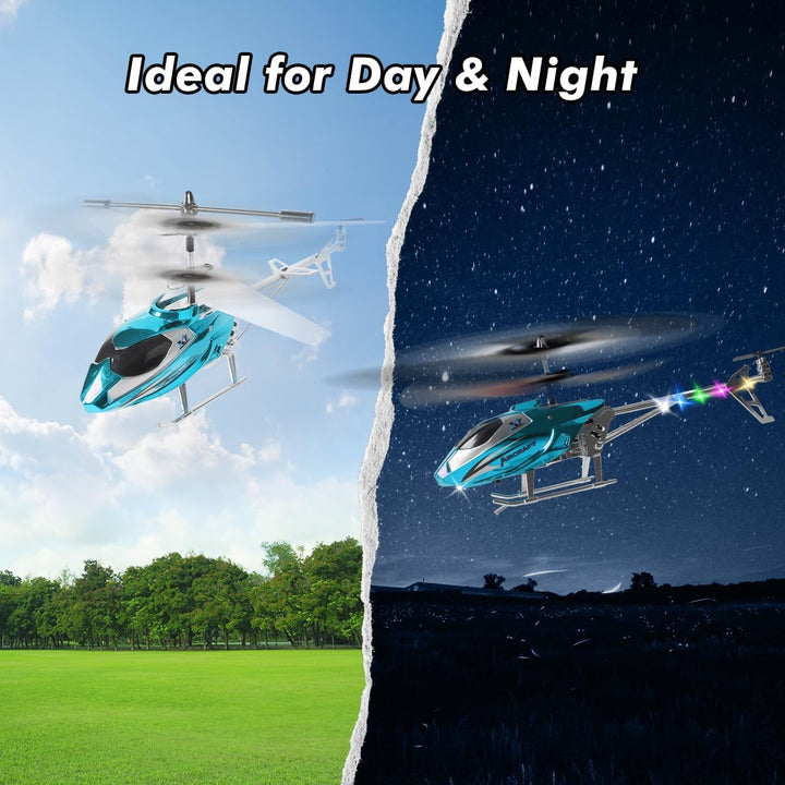 VATOS RC-Hubschrauber für Jungen, 2.4G Ferngesteuerter Hubschrauber mit LED-Licht für Kinder ab 12 J