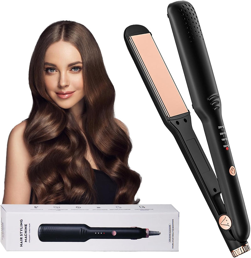 Glätteisen Ceramic Straight, Bwaliffury Glätteisen Breit, 2 in 1 Glätteisen Locken und Glätten, Mini