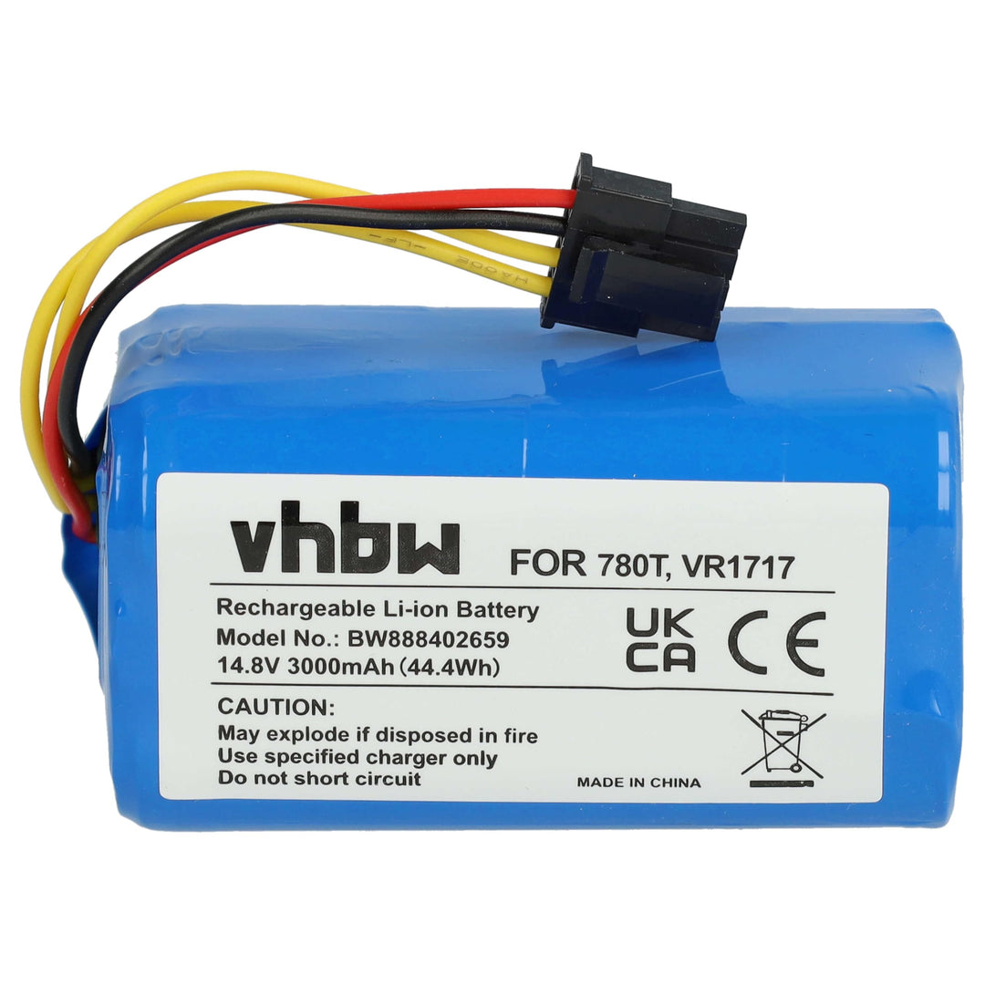 vhbw Akku kompatibel mit Blaupunkt BPK-VCBB1XPW+ Saugroboter (3000 mAh, 14,8 V, Li-Ion)