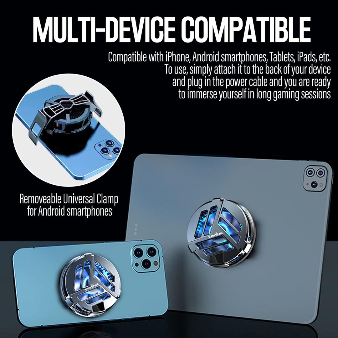 TRILINK Magnetischer Telefonkühler mit drahtlosem Laden, Telefonlüfter für iPhone/Android/iPad/Table