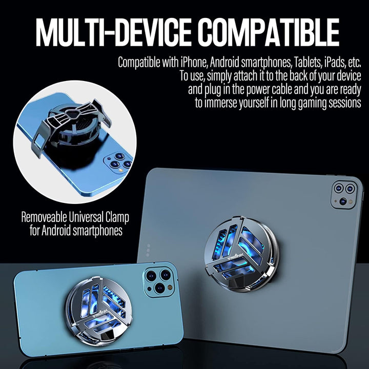 TRILINK Magnetischer Telefonkühler mit drahtlosem Laden, Telefonlüfter für iPhone/Android/iPad/Table