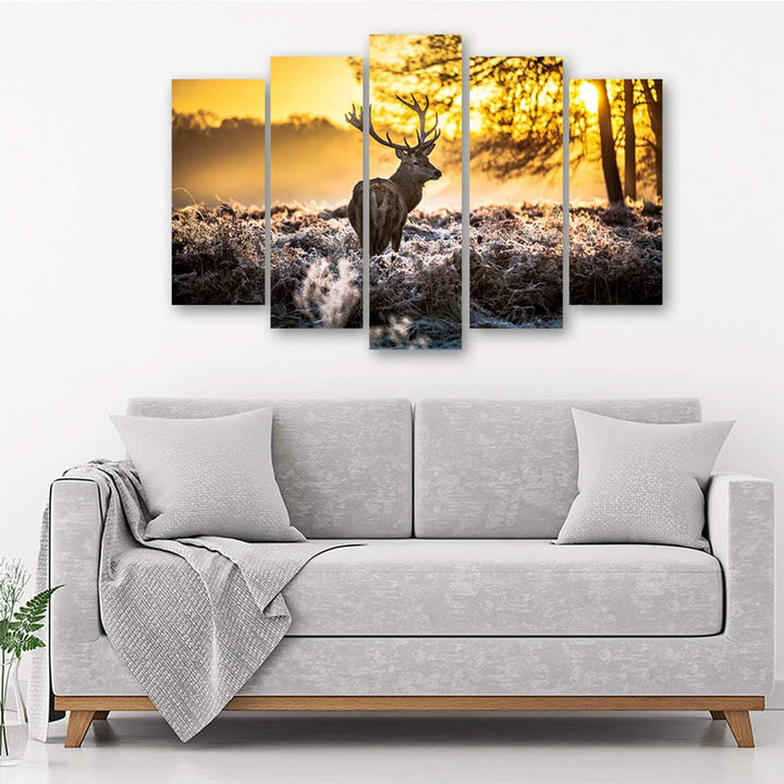 Feeby Frames, Leinwandbild, Bilder, Wand Bild - 5 Teile - Wandbilder, Kunstdruck XXL, TypA, 250x120