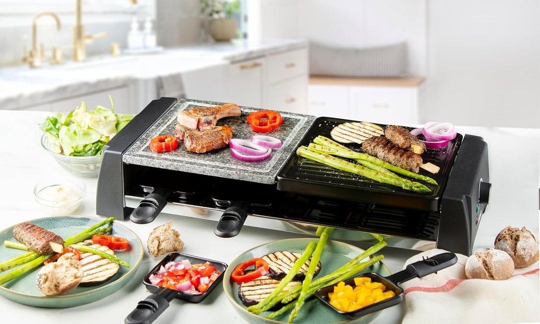 DOMO DO9190G Raclette/Steingrill, Kunststoff, 8