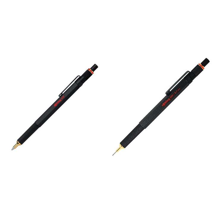 rOtring 800 Kugelschreiber | mittlere Spitze | Schwarze Tinte | Silberfarbener Schaft | nachfüllbar