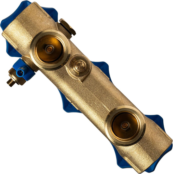 Montageblock 1" IG x 1" AG mit Verschneidung & Probeentnahmehahn