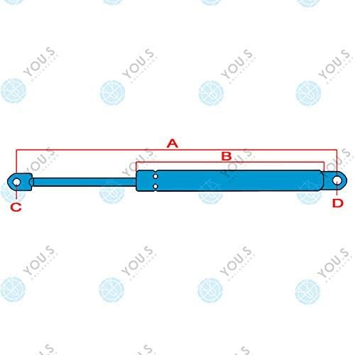 YOU.S 0308250111 Gasfeder für Heckscheibe/Dachluke Länge: 600 mm Kraft: 150 N (2 Stück)