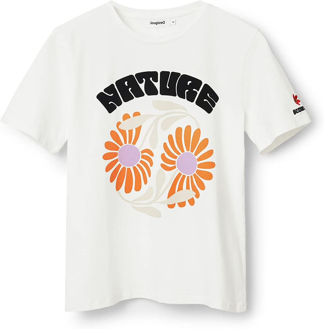 Desigual Damen Short Sleeve T-Shirt S Weiss, S Weiss