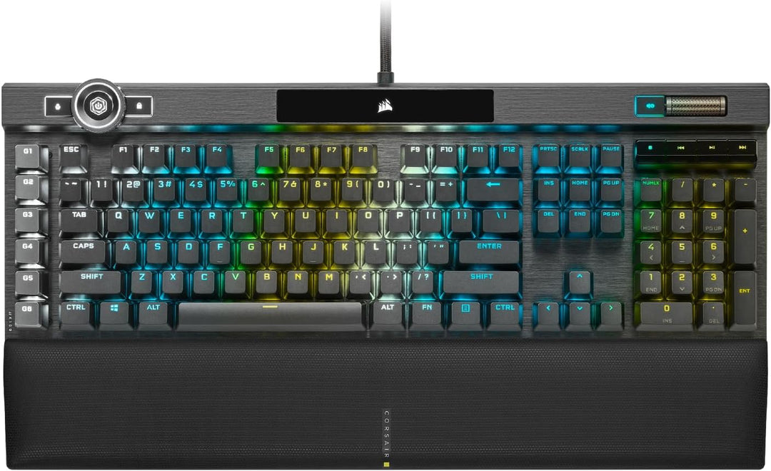 Corsair K100 RGB Optisch-Mechanische Gaming-Tastatur (OPX Optical: Blitzschnelle & Linearer, RGB Bel