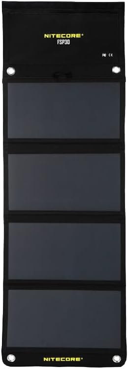 NITECORE FSP30 Tragbares Solar-Ladegerät, 30 W, USB-A und USB-C, 3 Ausgangsanschlüsse, hohe Effizien