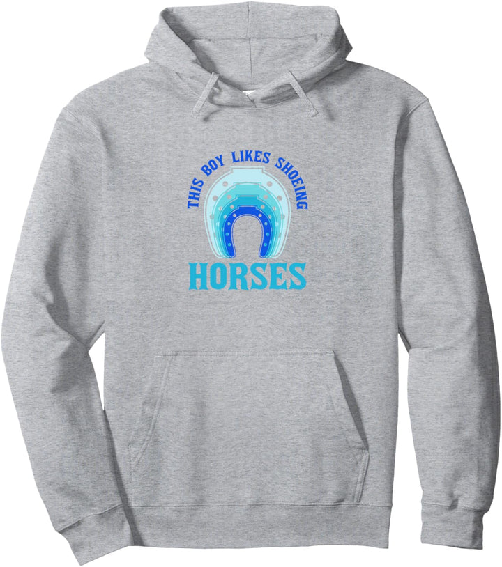 Boy Likes Shoeing Horses Farrier Lustiger Spruch Pullover Hoodie