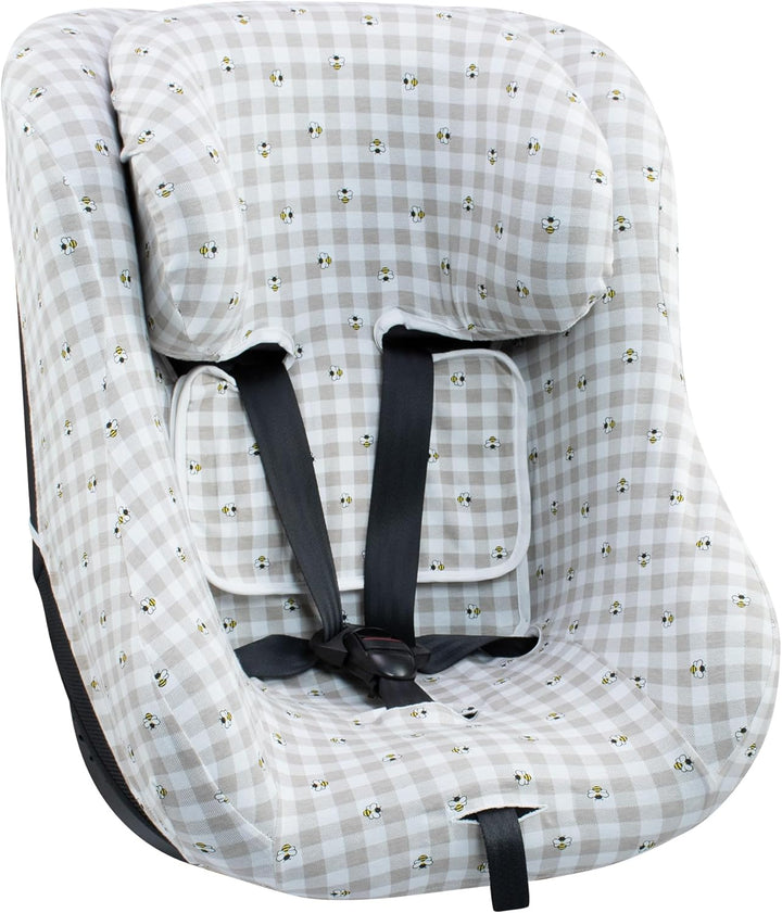 JYOKO Kids Bezug kompatibel mit Joie Spin 360, Nuna Rebl, aus Baumwolle (Picnic Vichy) Picnic Vichy