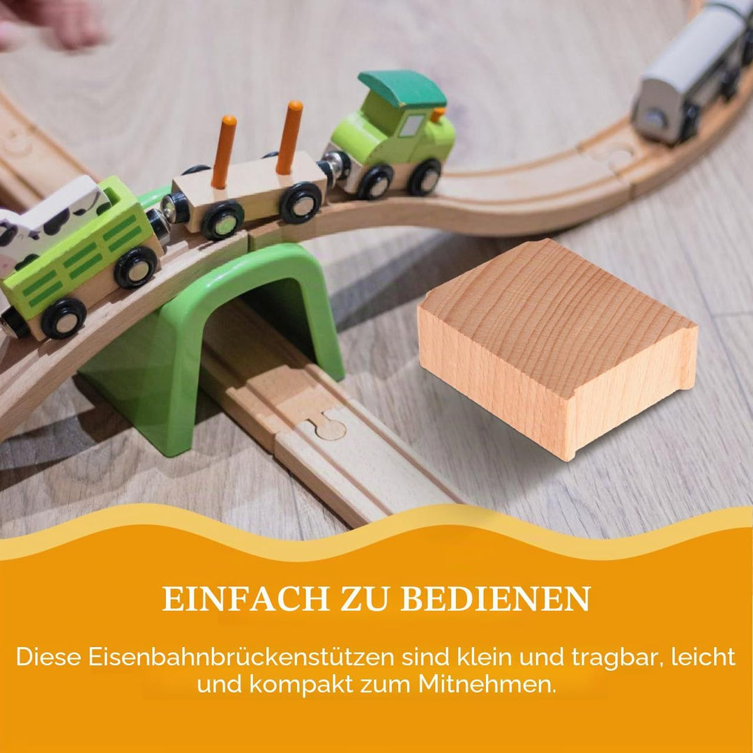 ibasenice Holz Zug Brückenstützen Set 6 Stück Eisenbahn Zubehör Für Kinder Spielzeug Kompatibel Mit