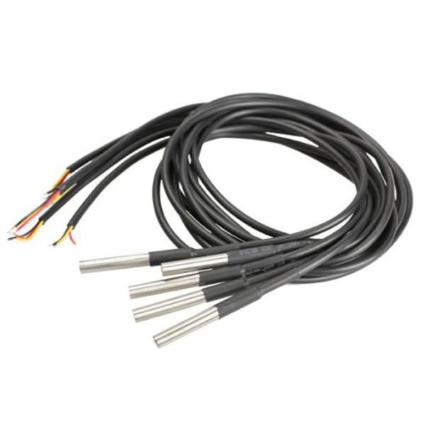 Temperaturfühler, wasserdicht, Temperatursensoren, Schwarz, 5 Stück