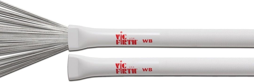 Vic Firth Retractable Wire Jazz Brushes - White Split Single, Split Single