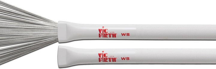 Vic Firth Retractable Wire Jazz Brushes - White Split Single, Split Single