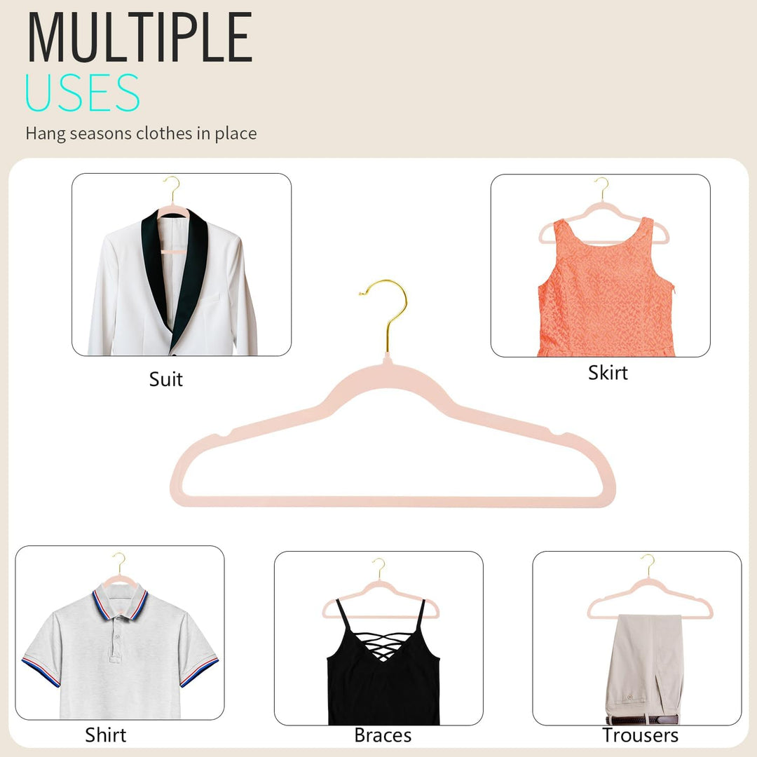 ManGotree Velvet Kleiderbügel, Kleider- und Anzugbügel, rutschfeste Filzbügel, ultraflache, platzspa