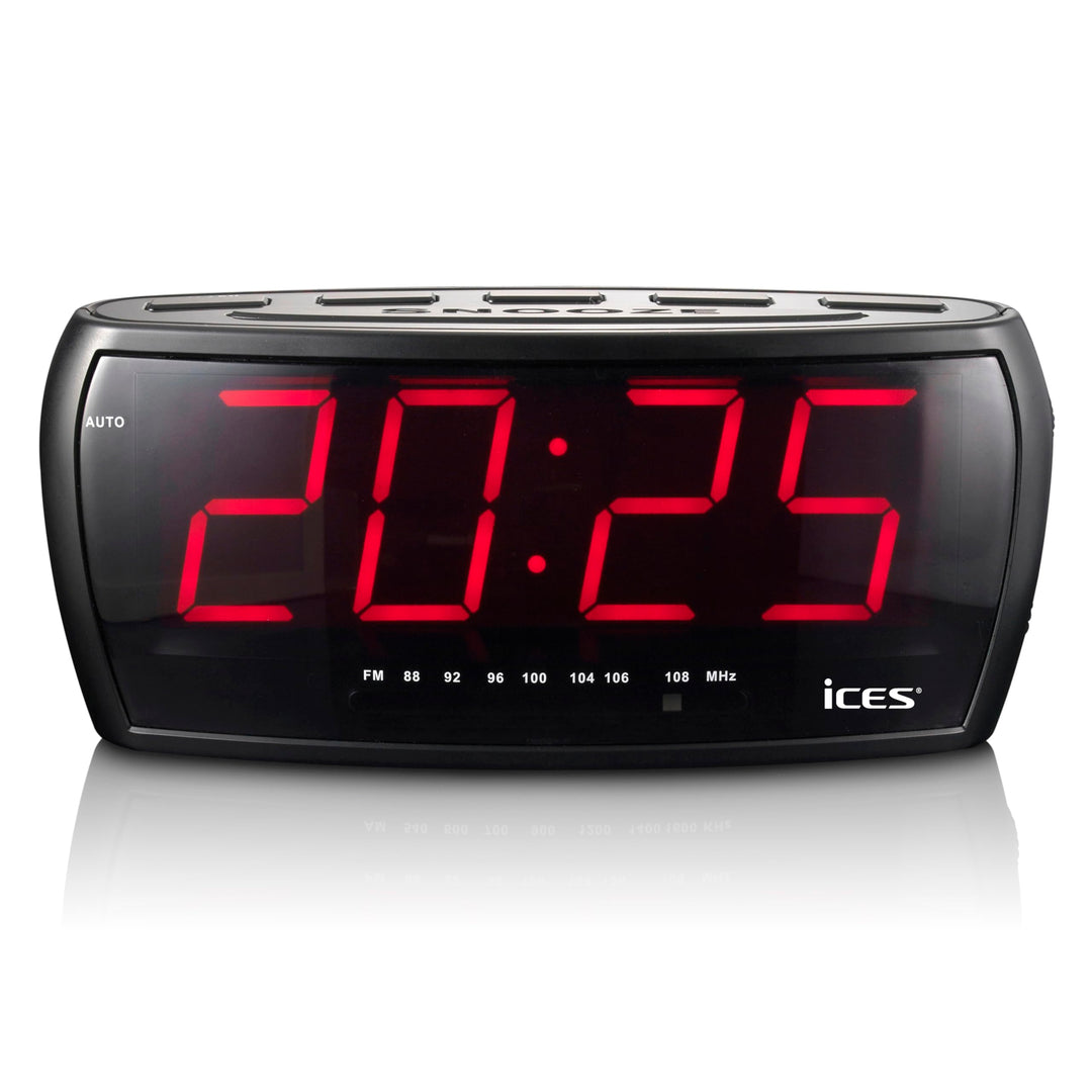 Ices ICR-230 Uhrenradio - Radiowecker mit zwei Weckzeiten - Schlummerfunktion - Sleep Timer - Schwar
