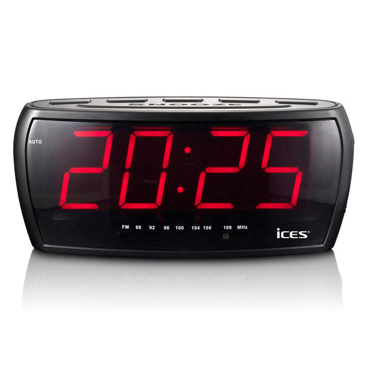 Ices ICR-230 Uhrenradio - Radiowecker mit zwei Weckzeiten - Schlummerfunktion - Sleep Timer - Schwar