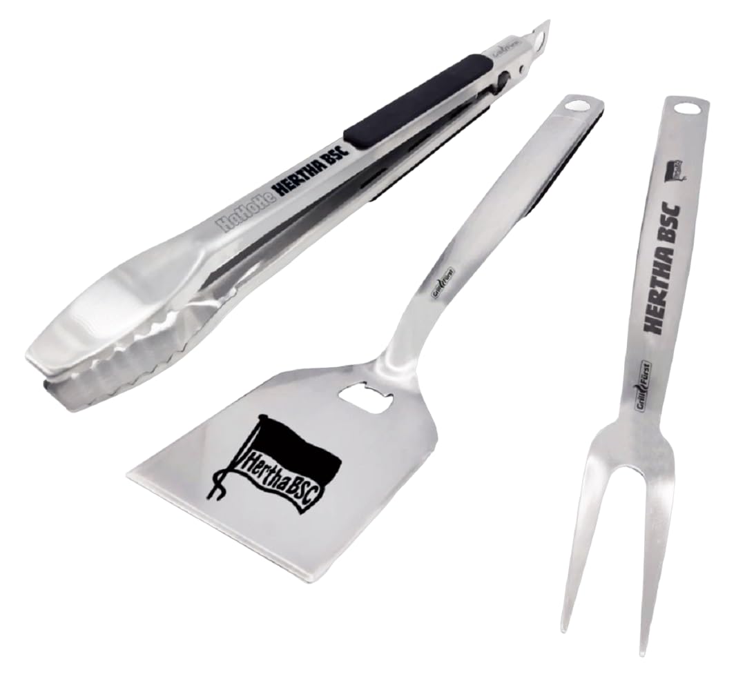 Hertha BSC Berlin Premium Grillbesteck 3-teilig Edelstahl Besteck HBSCB - Plus Lesezeichen Wir liebe