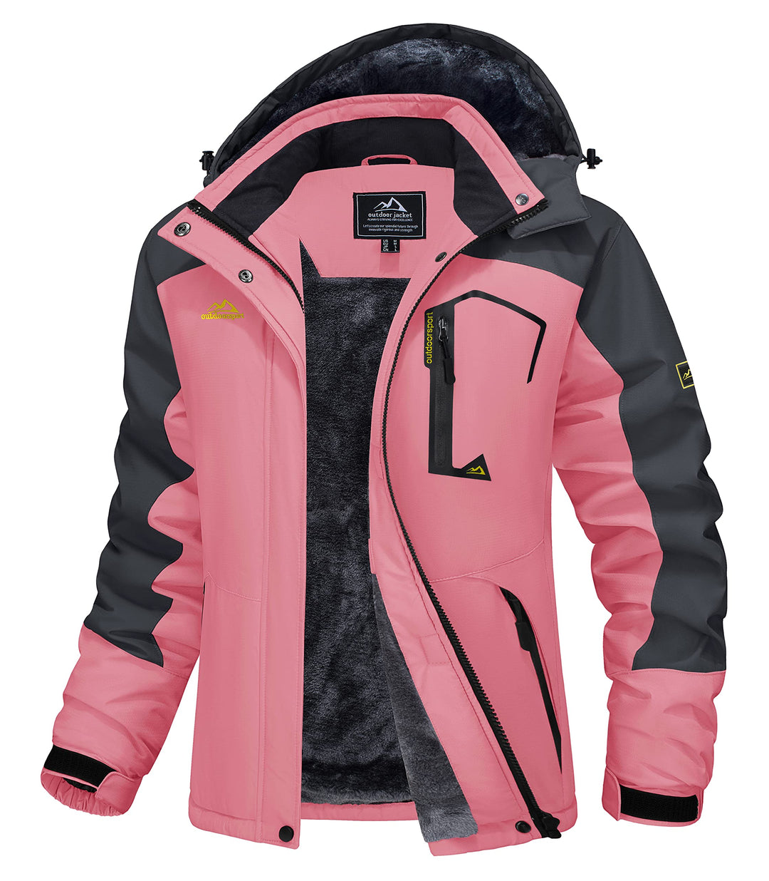 MAGCOMSEN Winterjacke Damen Softshell Funktionsjacke Wasserabweisende Outdoor Ski Jacke Fleece Windd