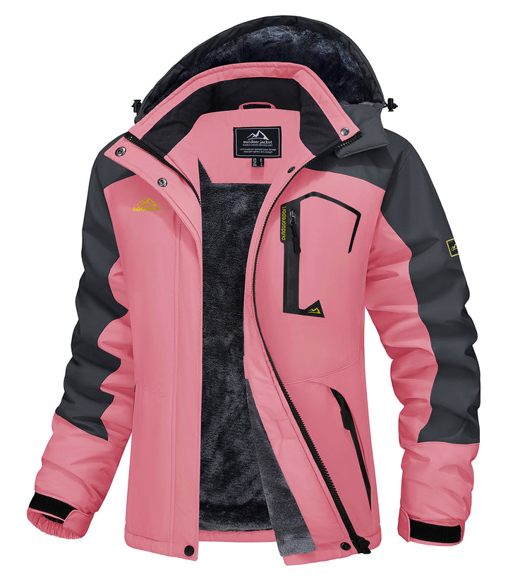 MAGCOMSEN Winterjacke Damen Softshell Funktionsjacke Wasserabweisende Outdoor Ski Jacke Fleece Windd