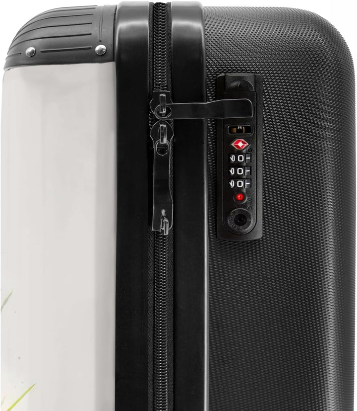NoBoringSuitcases.com® Koffer Handgepäck Trolley Rollkoffer Kleine Reisekoffer - Frosch - Grün - Aqu