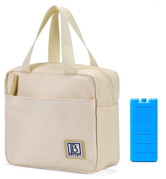 Brisby 4L Kühltasche Lunchtasche – Smooth Creme – Kompakte isolierte Tasche für Arbeit, Schule & unt