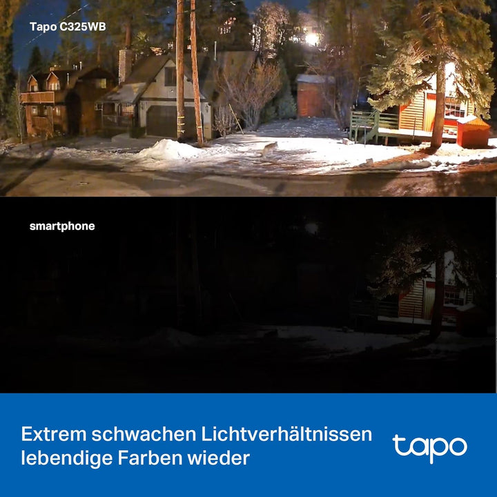 Tapo C325WB Überwachungskamera Aussen, ColorPro Nachtsicht, Objektiv mit Superblende, 2K Hochauflösu