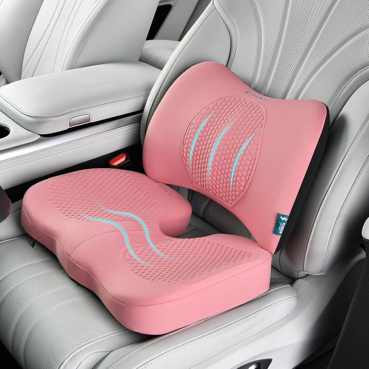 FLORICH Auto Sitzkissen und Lendenkissen Memory Foam Schreibtischstuhl Kissen Ergonomisches Sitzkiss