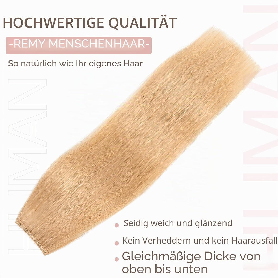Extensions Echthaar mit transparenter Schnur, Silk-co Wire in ExtensionsBlond 65g, Secrets Hair Exte