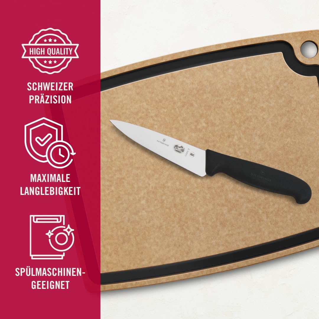 Victorinox Fibrox Kochmesser, Kleines Universalmesser für Obst und Gemüse, 12 cm, Gerade Klinge, Sch
