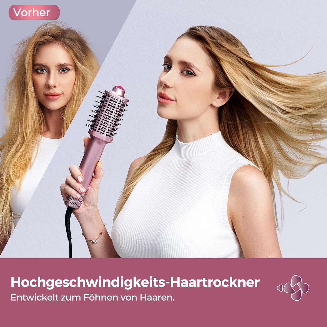 Warmluftbürste/Föhnbürste – leichte Warmluftbürste für schnelles Trocknen, Volumen, Locken und Glätt