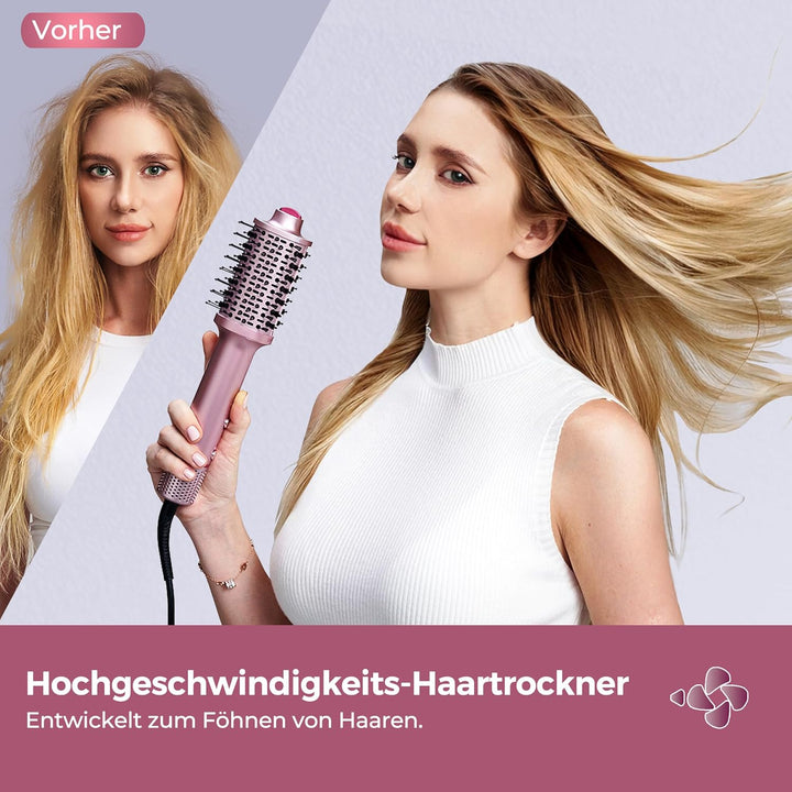 Warmluftbürste/Föhnbürste – leichte Warmluftbürste für schnelles Trocknen, Volumen, Locken und Glätt