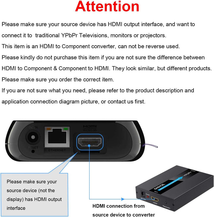 EASYCEL HDMI zu Component (YPbPr / RGB / 5RCA) Scaler Konverter (mit Scaler-Funktion, Aluminium), HD