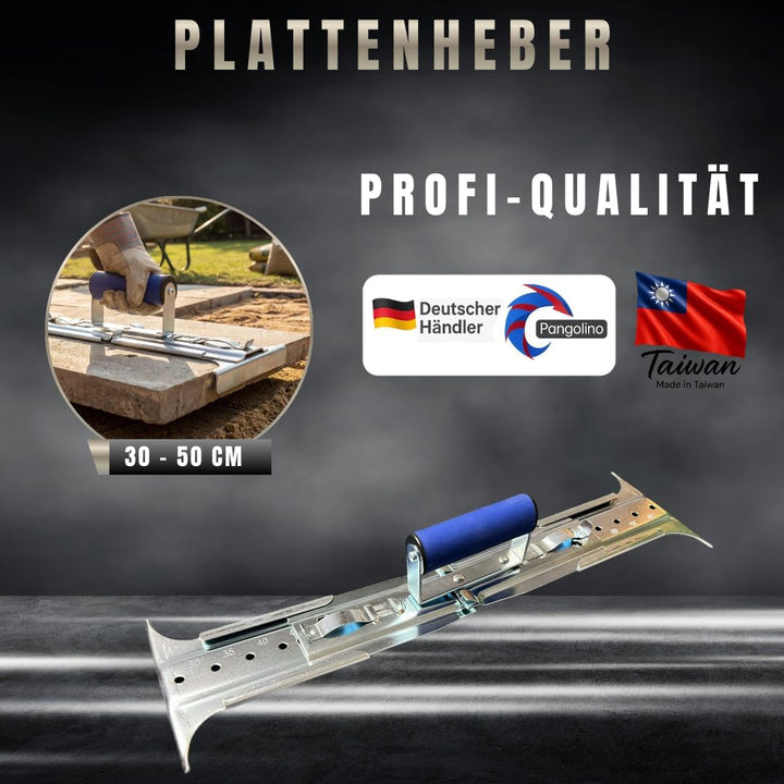Pangolino Plattenheber - Verstellbarer Terrassenplatten-Träger mit ergonomischem Handgriff - Maximal