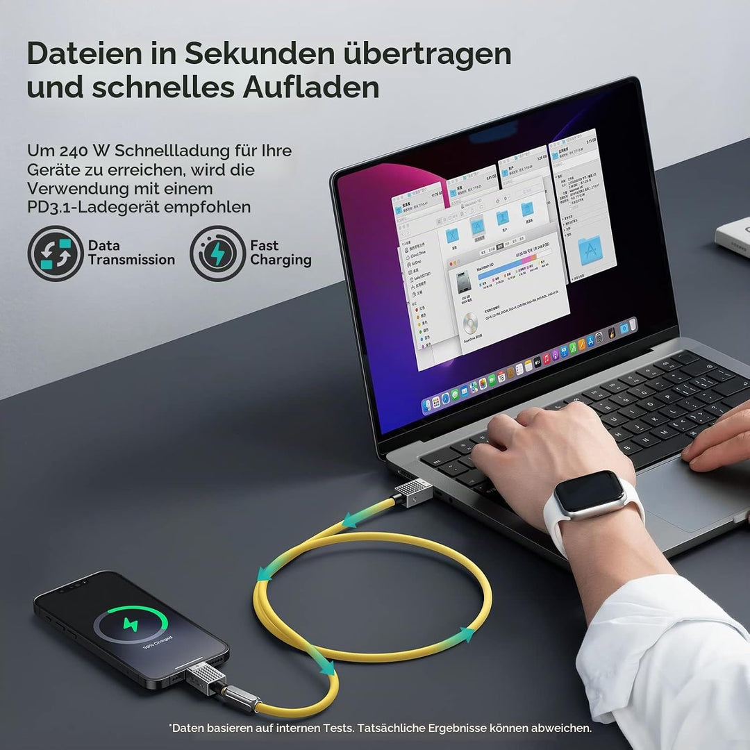 Yottamaster USB C auf USB C Kabel 240W, USB 4 Kabel für Thunderbolt 3/4 Unterstützt 40Gbps Datenüber