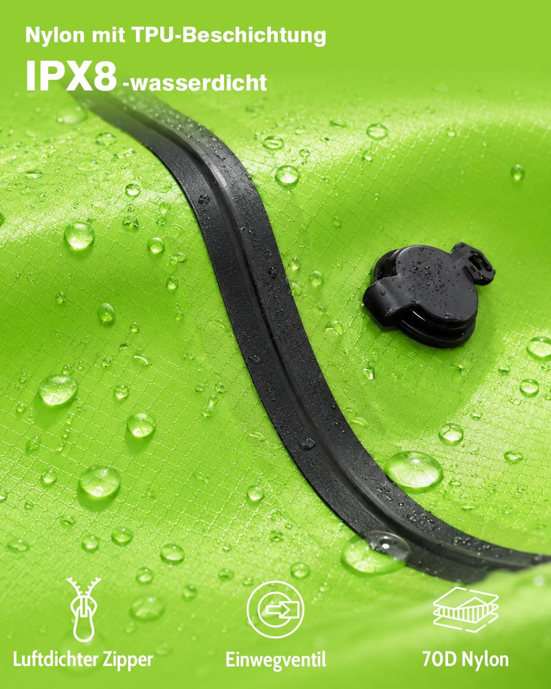 Zurligi Vakuumbeutel Reise Set mit Pumpe, wiederverwendbar, reissfestes Nylon, wasserdichter Vakuum-