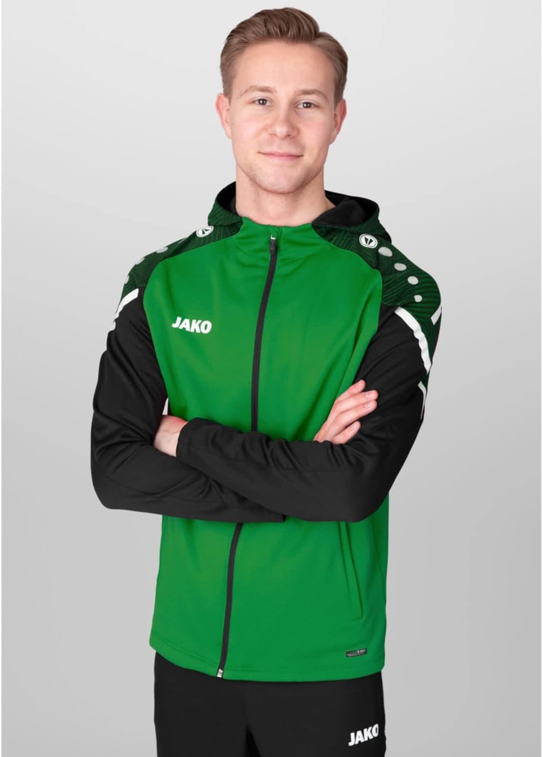 JAKO Herren Kapuzenjacke Performance, neonorange/weiss/marine, M, 6897 L soft green/schwarz, L soft