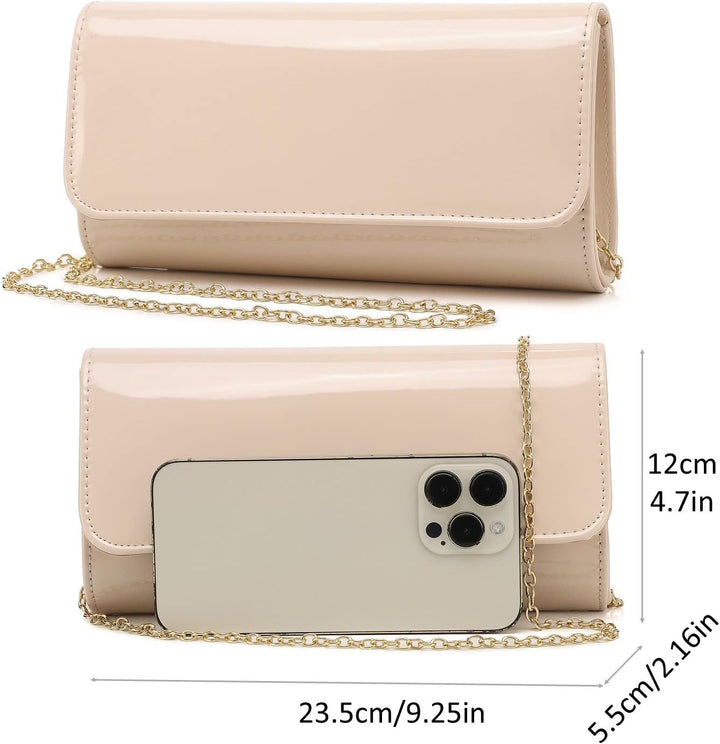 Patent Leather Envelope Clutch Womens Evening Handbag Stylish Shoulder Bag Purse for Christmas Weddi