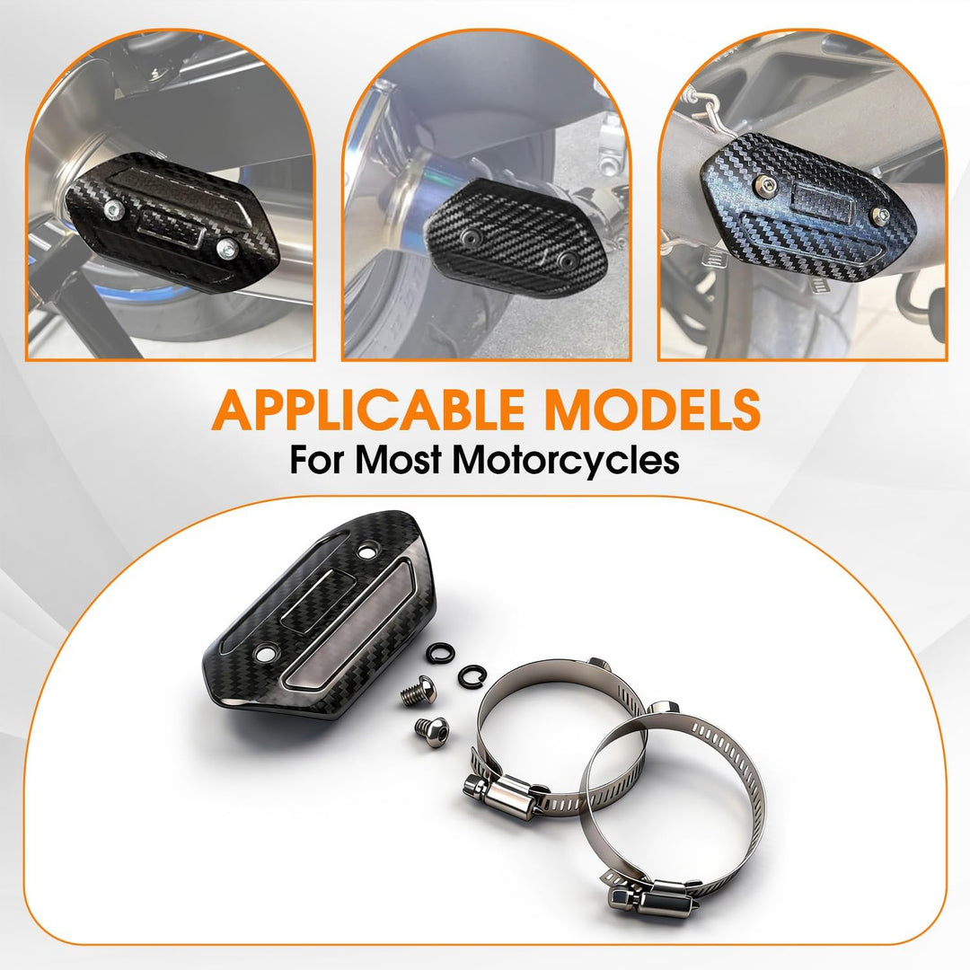 Motorrad Auspuff Hitzeschild,Kohlefaser Motorrad Auspuffrohrabdeckung Hitzeschutzblech Schutz Univer
