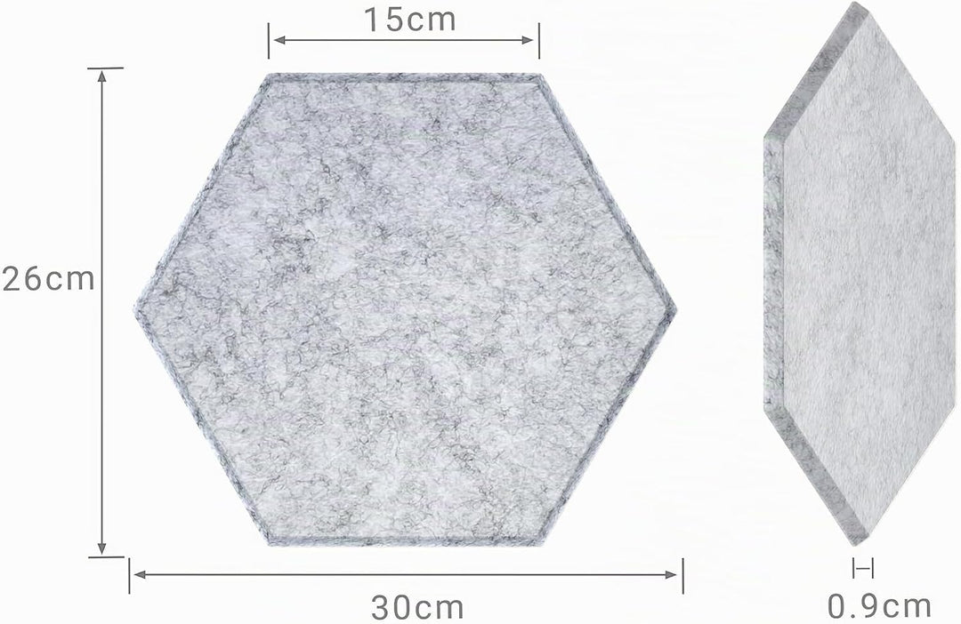 Relaxdays Akustikplatten, 36 Stück, selbstklebend, Hexagon, 30x26 cm, Schalldämmung gegen Lärm, Gami