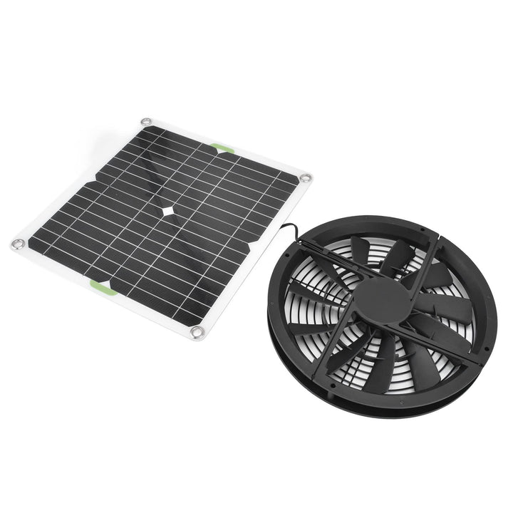 Solarpanel Lüfter Kit 100W Wasserdichtes Rundes Abluftventilator Set mit 3000 U Min Solarpanel für H