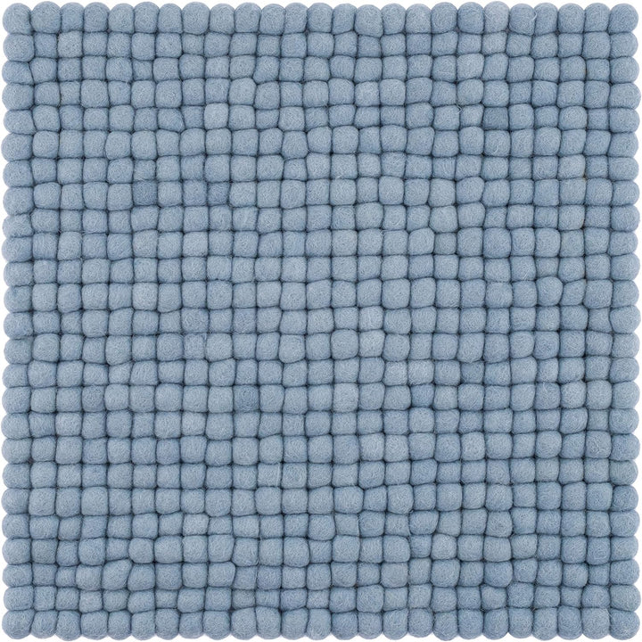 myfelt Filzkugel-Sitzauflage Stuhlauflage - Mia - quadratisch, 36x36 cm, Hellblau, Hellblau