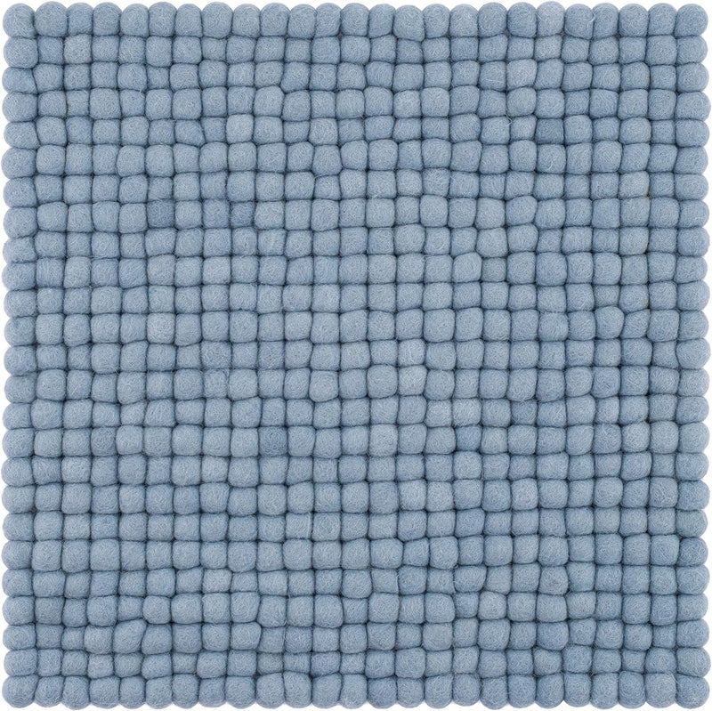 myfelt Filzkugel-Sitzauflage Stuhlauflage - Mia - quadratisch, 36x36 cm, Hellblau, Hellblau