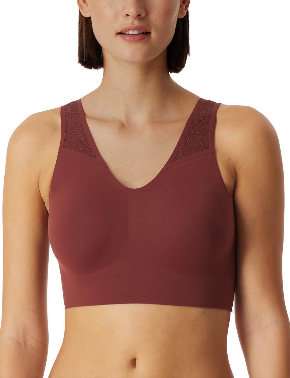 Schiesser Damen Nahtloses Bustier mit herausnehmbaren Pads - Invisible Soft 36 Burgund_183100, 36 Bu