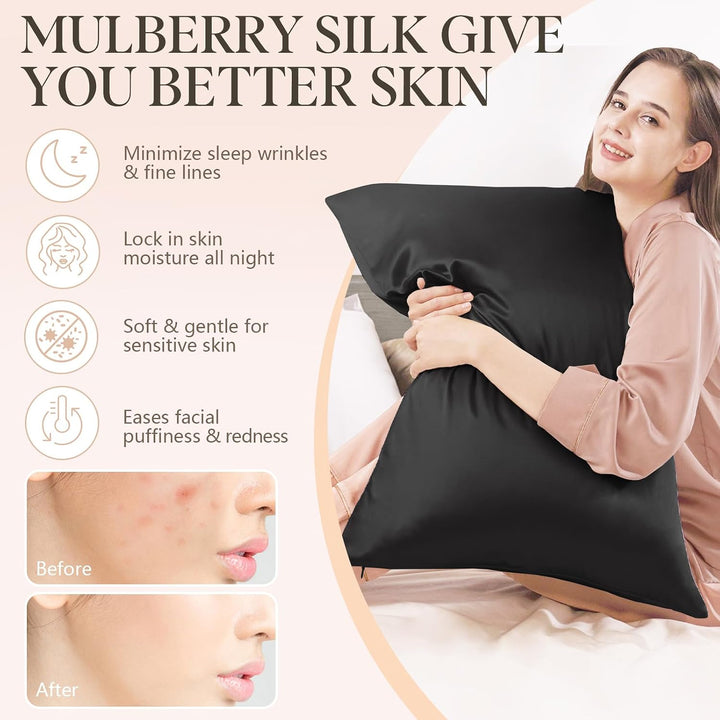 Seidenkissenbezug Jaciu Silk Pillowcase 21 Momme beidseitiger Seidenkissenbezug Kissenbezug Versteck